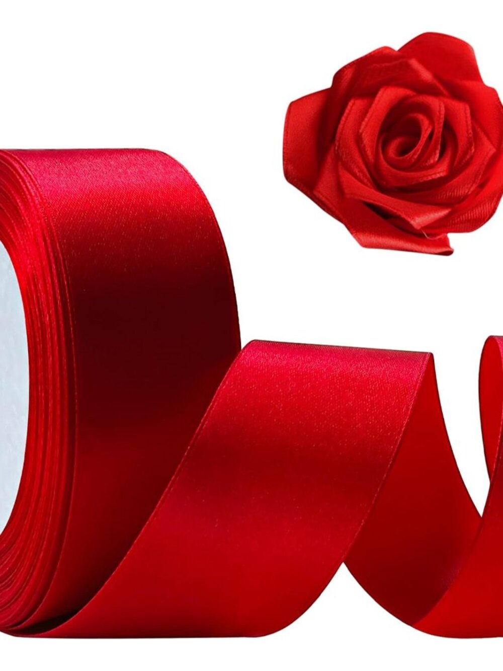 25 Yards 1-1/2" Red Satin Ribbon for Crafts Gift Wrapping Wedding